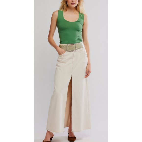 🆕 FREE PEOPLE Clean Lines Muscle Cami / Elm Green - Picture 5 of 6